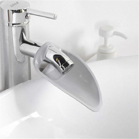 Rallonge de poignée d'évier, rallonge de robinet en silicone, installation facile, accessoire de salle de bain indispensable pour les parents (gris) (1/5)