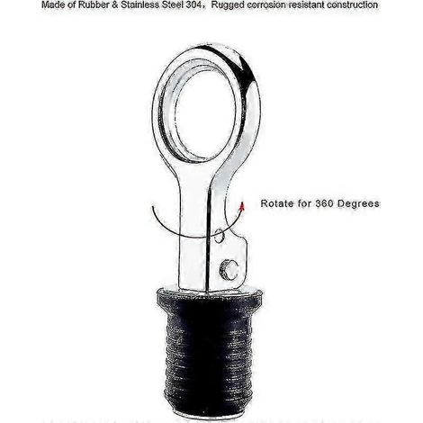 Bouchon de vidange pour bateau, bouchon de vidange réglable en caoutchouc, bouchon de vidange en acier inoxydable 304 pour trou de vidange de 32 mm - Édition Yvan 0619 (1/4)
