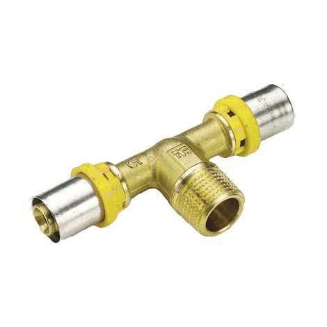 Raccordo per gas tee maschio  20 x 1/2 x 20 TIEMME
