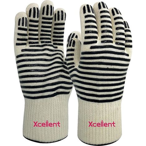 Gants 12-401 ARAMIDE/SILICONE Jauge 10 Chaleur noir/bleu taille 10- la paire - XCELLENT
