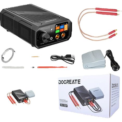 Soldadora por puntos, alta potencia 10000W, ajustable para batería 18650, color negro. (1/2)