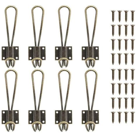 10 Pièces Patere Manteau en Métal Crochet Porte Manteau Crochet de Rangement pour Salle de Bain Cuisine Chambre - Bronze