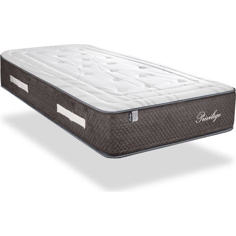 BELLECOUR LITERIE Ensemble PRIVILEGE 90x190 cm Matelas Ressorts ensachés + Protège matelas anti punaise