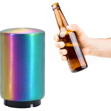 Ouvre-bouteille automatique magnétique en acier inoxydable, outil d'ouverture par pression pour bouteilles de bière, verres et autres boissons, coloré (1/5)