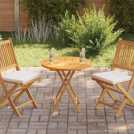 vidaXL Dessus de table Bois de teck solide Rond 2,5 cm 70 cm (1/5)