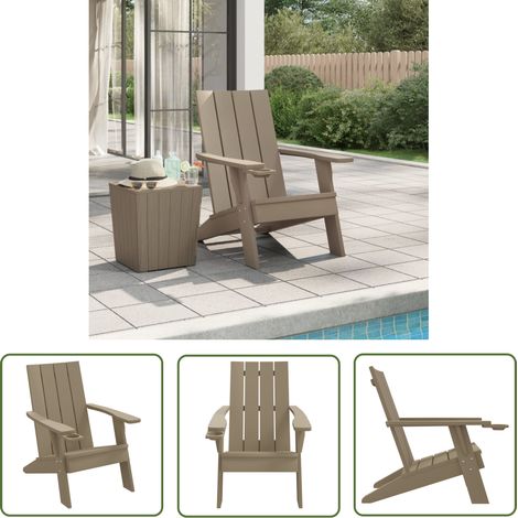 The Living Store Chaise de jardin Adirondack marron clair 75x88,5x89,5 cm PP - Chaises De Jardin - Chaises Adirondack - Mobilier De Jardin - Chaise Extérieure - Fauteuil De Jardin (1/5)