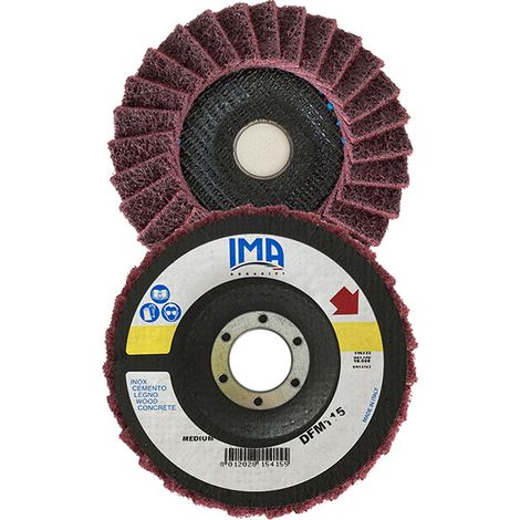 DISCO LAMELLARE FINITURA FERRO ACCIAIO ALLUMINIO MEDIO ROSSO Ø115×22,23mm IMA (1/3)