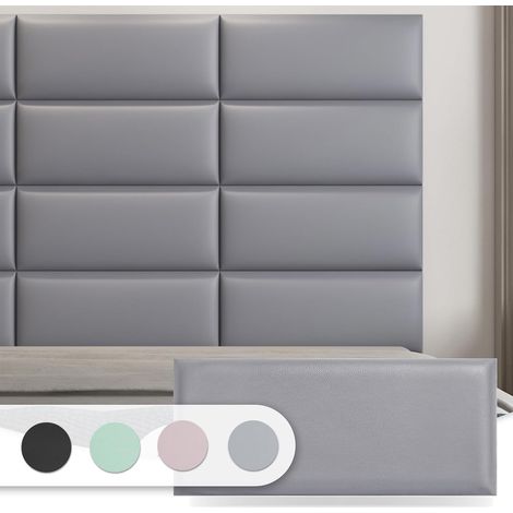 Lot de 6 têtes de lit rembourrées à Fixation Murale (1/5)