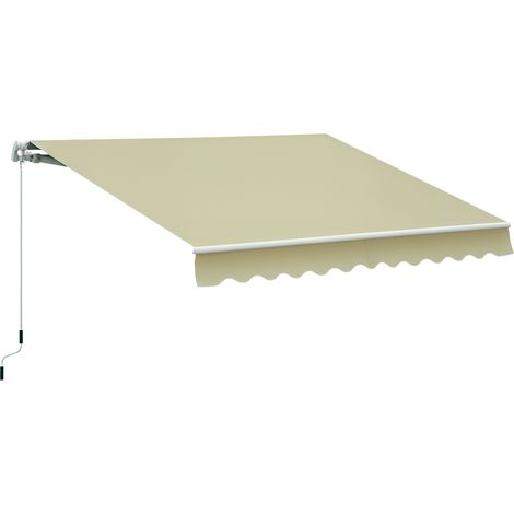 Tenda da Sole a Bracci per Esterno con Manovella, Metallo e Poliestere, 3x2.5m Beige