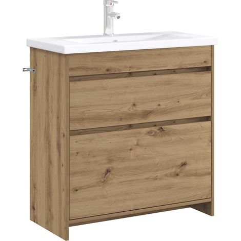 vidaXL Bathroom Under Sink Cabinet Artisan Oak 78.5 x 37.5 x 81 cm (1/3)