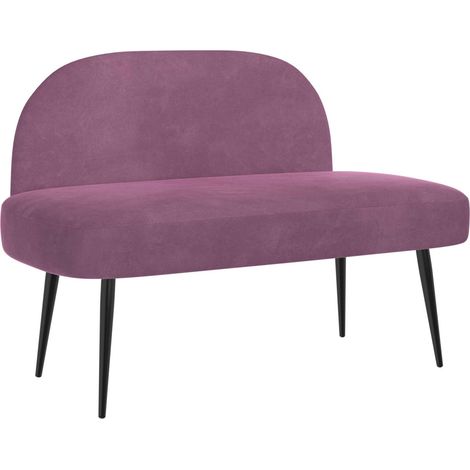 Banco tapizado con respaldo Morado 110 x 60 x 76 cm Terciopelo vidaXL (1/5)