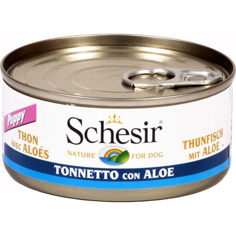 Schesir, Cibo Umido per Cani Adulti Tonnetto Aloe, in Morbida Gelatina (18 Lattine da 150g)