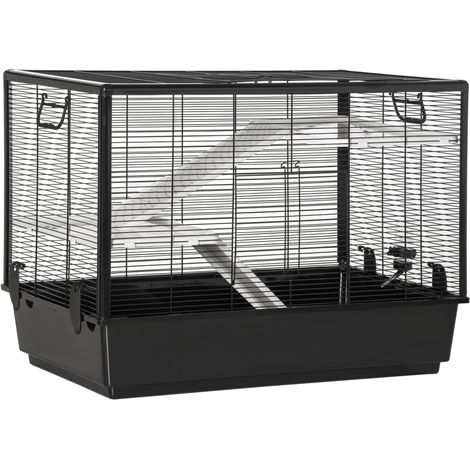 Gabbia per Porcellino d'India 80x48x58 cm con Rampa Nera (1/5)