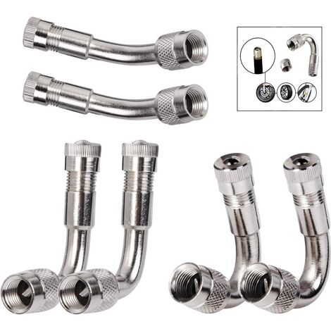 6 Pièces Raccord Prolongateur Coude, Extension de Tige de Pneu Valve de Pneu Adaptateur (1/5)