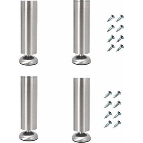 Lot de 4 pieds de meuble réglables, longueur 20 cm, extra épais, en acier inoxydable, pieds de meuble pour table basse, meuble TV, pieds de support de meuble de salle de bain (1/4)