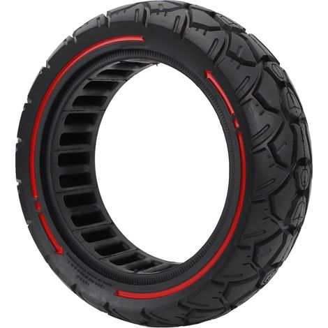 Pneu plein pour trottinette électrique KUGOO, 10 pouces, 10x3, 255x80, 80/65-6,5, à liseré rouge, universel. (1/5)