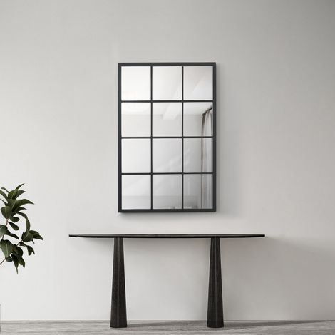 Wandspiegel Cupello 90x60 cm Schwarz, matt [en.casa]