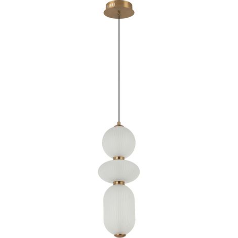 Lampadario NICO Italux oro, 3 vetri bianchi LED 15W (1/3)