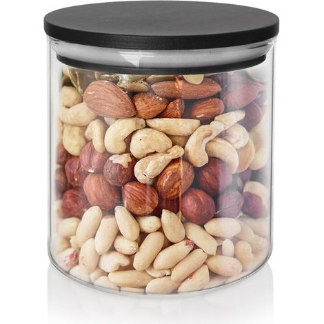 Recipiente de vidrio para productos a granel con tapa y cierre hermético, 450 ml