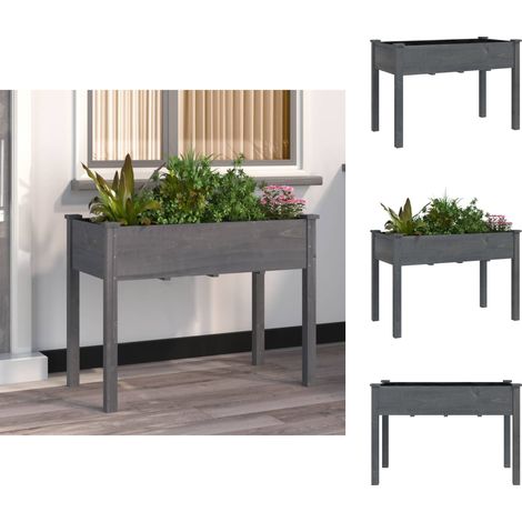 Blumentöpfe & Pflanzgefäße - Living Pflanzkübel mit Einsatz Grau 118x59x76 cm Massivholz Tanne (1/5)