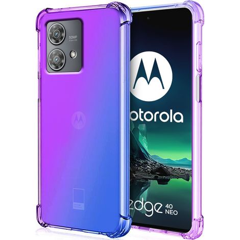 Fallfeste Schutzhülle mit Farbverlauf für Motorola Edge 40 Neo, Lila/Blau (1/4)