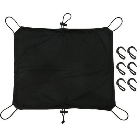 Motorcycle waterproof cargo net, improved high-elasticity net, with 6 heavy-duty luggage hooks (42 cm long x 60 cm wide). (1/4)