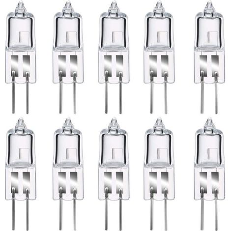 Ampoules halogènes G4 50W 12V, blanc chaud 2800K, gradable capsule transparente 10 pièces