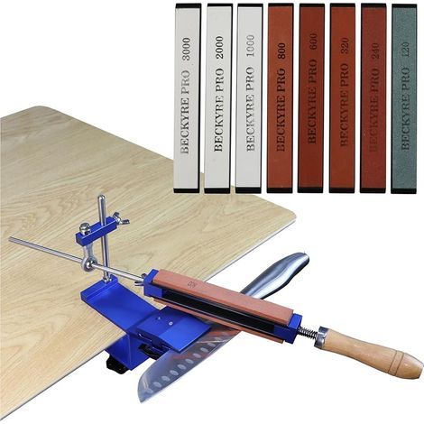 Aiguiseur Couteaux avec 8 Pierres d'Affûtage, Angle Fixe Eguiseur de Couteau, Professionnel Affuteur Couteau pour Outil de Polissage de Précision (1/5)