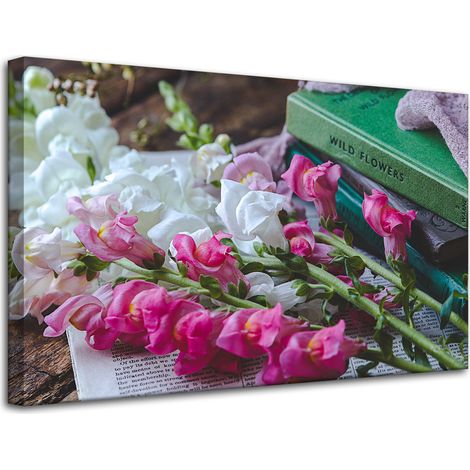 Leinwanddruck Botanik Löwenmäulchen 80x50 cm Blumenstrauß