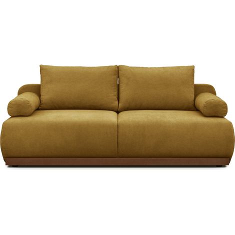 Canapé convertible 3 places avec coffre de rangement en tissu chenille bronze - ouverture rapide - Auteuil (1/5)