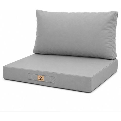 Coussins pour salon de jardin déhoussable 60x70cm Gris galet