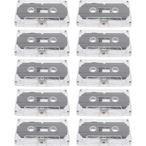 Cassettes Audio Vierges Rétro en Plastique 30 Lot de 10 pour Enregistrement Stable et Complet pour Journaux Audio et Décorations de Fête (1/5)