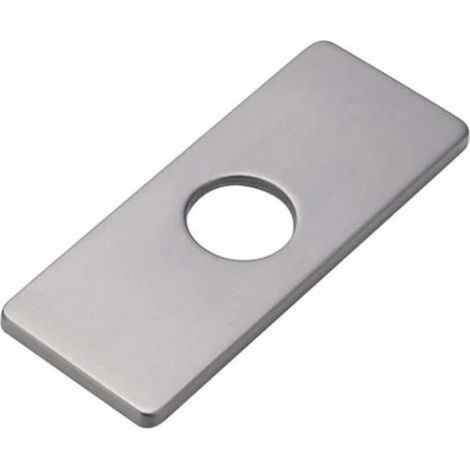 Rosace de finition pour mitigeur en acier inoxydable, design universel, coloris argent, plaque de recouvrement (1/5)