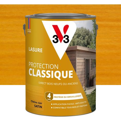 Lasure Bois extérieur Chêne clair - Protection Classique 4 ans - Protège du grisaillement - Direct bois neufs ou anciens - Texture anti-goutte - 5L (1/5)