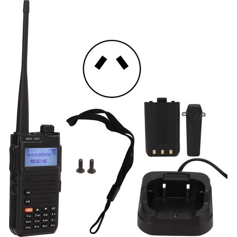 Talkies-walkies double bande VHF UHF radio bidirectionnelle avec appel d'urgence SOS, support de charge AC220V prise australienne (1/5)