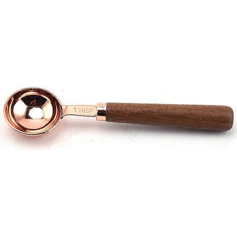Cuillère à café avec manche en bois pour café moulu, 1 cuillère à soupe, 17 cm (6,7 po) (1/5)