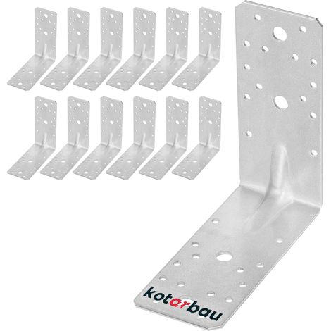 KOTARBAU® 12 Pièces Équerre De Fixation - Acier Galvanisé - 150 x 150 x 65 mm - Argent - Renfort D'Angle Métal - Équerre de Fixation Renforcée - 90 Degrés (1/5)