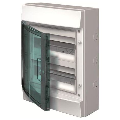Mistral65H- Coffret Etanche-2R x 12 modules-Porte Transp.-RAL7035-GWT 750°c 1SLM006500A2214 ABB H65P12X220750