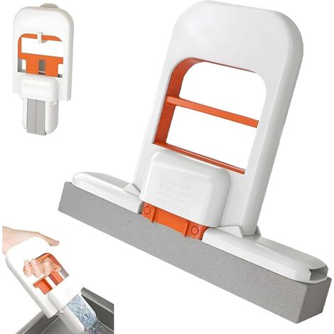 Mini balai pliant, mini balai portable, mini balai pliant pour le bureau, balai à serrage automatique, lavage à la main non nécessaire, utilisation sur surfaces sèches et humides (1/5)