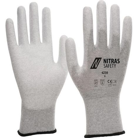 NITRAS gants 6230 taille 8 gris/blanc 12 paires ( 8000235152 ) (1/4)