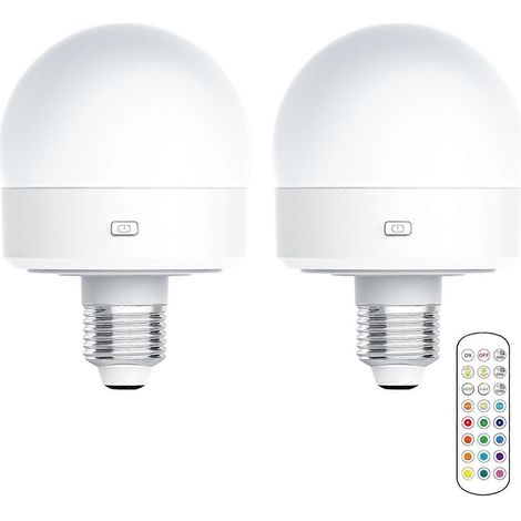 Ampoule rechargeable USB avec télécommande, minuterie, intensité réglable, facile à installer, fonctionne sur piles E27L (1/5)