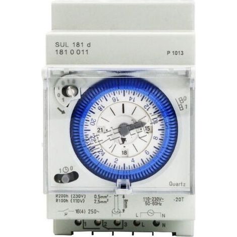 Kaelt - Debuns – Interrupteur horaire mécanique bidirectionnel 24h sur rail DIN – Tension 250VAC – Courant 16A – Réserve de marche – Installation rapide - SUL 181 D (1/5)