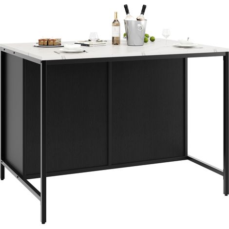 Table de bar noire avec effet marbre 100 x 90 x 90 cm MODENUIT (1/5)