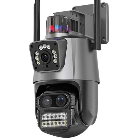Caméra WiFi 12MP 6K PTZ, Zoom numérique 8X, Double écran extérieur, caméra de Surveillance WiFi, Vision Nocturne, vidéosurveillance IP, sécurité(12MP NO SD Card) (1/5)
