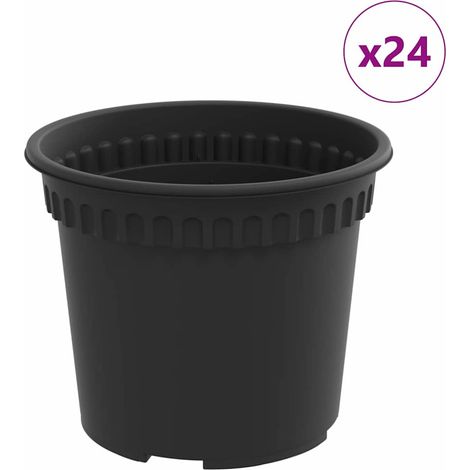 Maison Exclusive - Vaso Rotondo per Fiori 24 pcs Nero Ø 12,5 x 10 cm Plastica