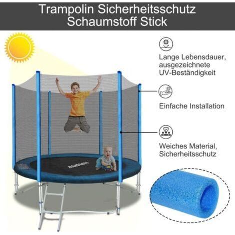 Lot de 6 manchons de trampoline en mousse Poteau de protection en mousse de rechange pour trampoline Poteau de protection en mousse de sécurité pour trampoline lisse pour trampolines intérieurs ou (1/4)