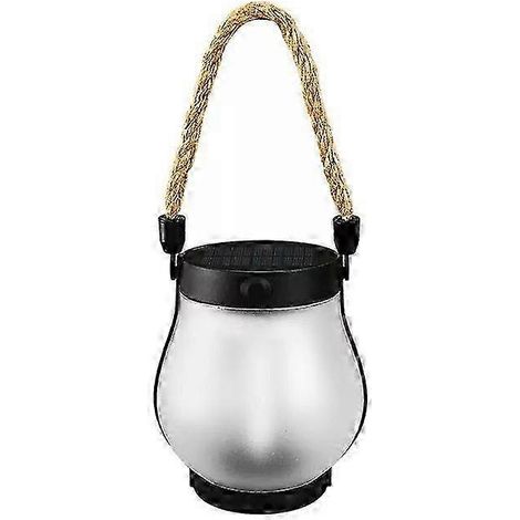 Lampe de camping solaire rechargeable USB, effet flamme, étanche IPX4, 800 lumens, 1200 mAh, lanterne suspendue, éclairage extérieur (1 pièce) (1/5)