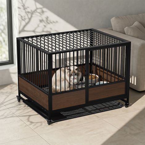 Large Cat Cage Heavy Duty Metal Enclosure Playpen Kennel for Cats and Small Dogs, 1 Tier