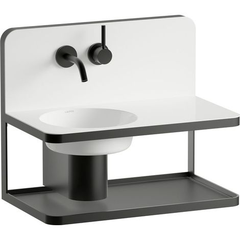LAUFEN STEEL19 Plan de toilette, suspendu, tablette à droite, (1/2)