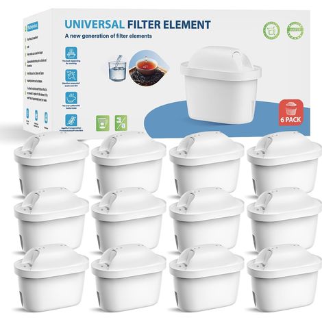 Lot de 6 Cartouches de Filtre à eau de, Remplacement pour Brita® Maxtra Pro® Maxtra+® Plus All-in-1, Remplacement Du Filtre à Eau Compatible avec Brita® Marella® Carafe Filtrante (12) (1/5)